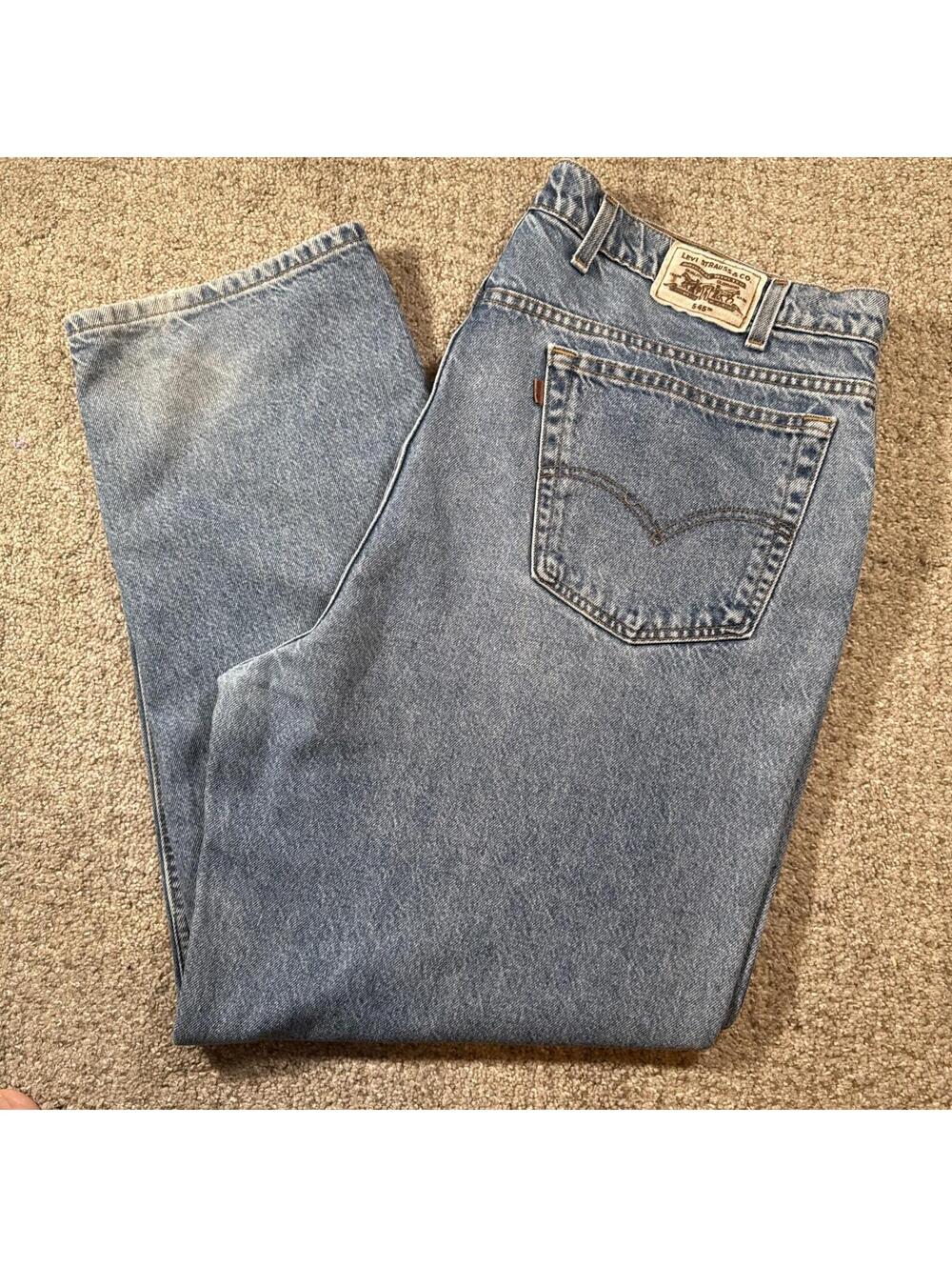 Y2K Vintage Levi’s 545 Brown Tab 44x30 Loose Fit Tapered Baggy Grunge Jeans